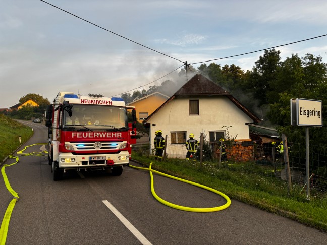 Brand in einem Hausanbau in Aichkirchen sorgte fr Einsatz zweier Feuerwehren