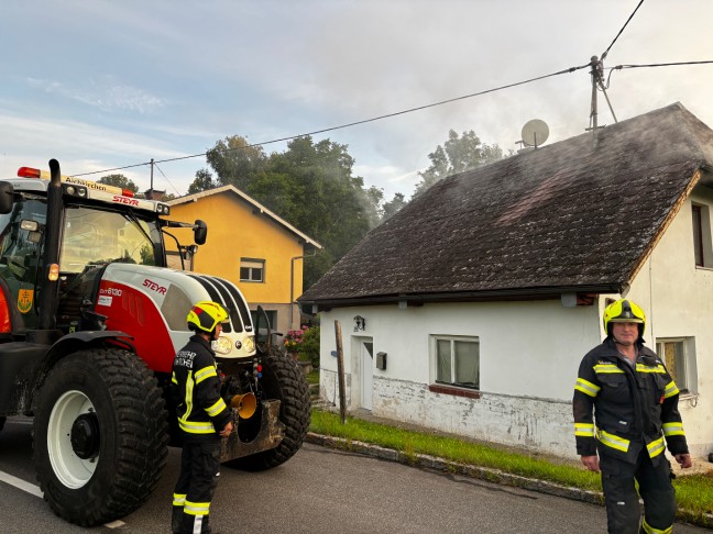 Brand in einem Hausanbau in Aichkirchen sorgte fr Einsatz zweier Feuerwehren