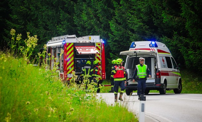 Schwerer Verkehrsunfall zwischen zwei PKW auf Rieder Strae bei Mehrnbach
