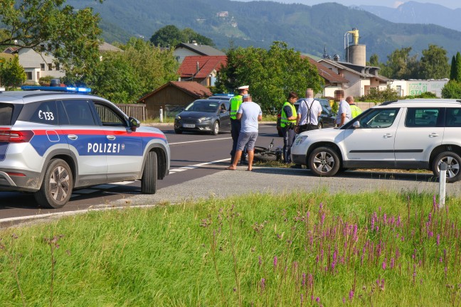 Kollision zwischen PKW und Moped auf Pyhrnpass Strae in Schlierbach