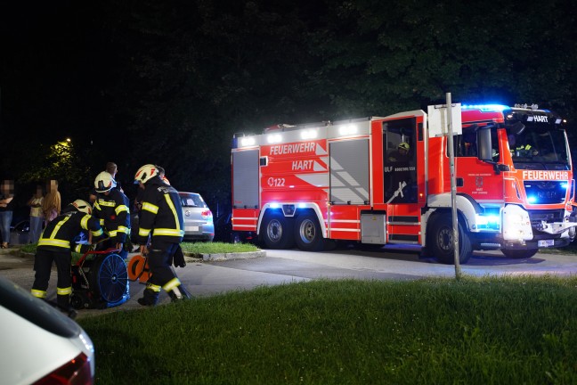 Drei Feuerwehren bei Kchenbrand in einem Mehrparteienhaus in Leonding im Einsatz