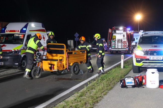 Schwerer Tuk-Tuk-Unfall auf der Innviertler Strae bei Neumarkt im Hausruckkreis