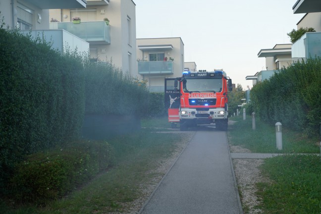 Rauchentwicklung durch angebrannte Speisen in einem Mehrparteienwohnhaus in Leonding