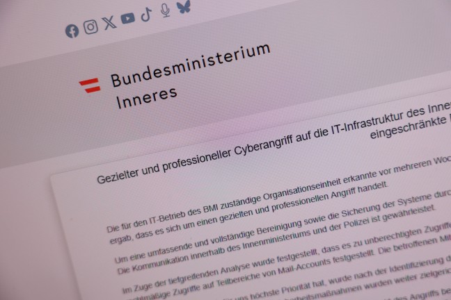 Cyberattacke: Polizei und Bundesministerium fr Inneres von Angriff auf IT-Infrastruktur betroffen
