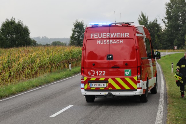 Einsatzkrfte zu Personenrettung nach Kollision zweier Fahrzeuge bei Nubach alarmiert