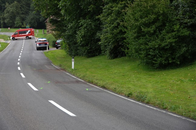 Einsatzkrfte zu Personenrettung nach Kollision zweier Fahrzeuge bei Nubach alarmiert