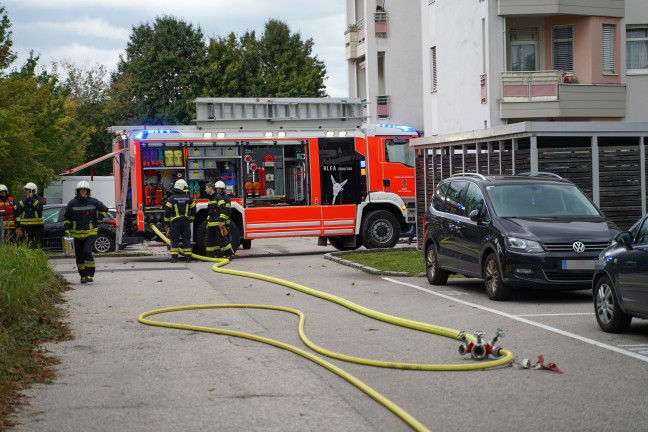 Brand von Abfallcontainern in einer Mllinsel in Leonding sorgte fr Einsatz der Feuerwehr