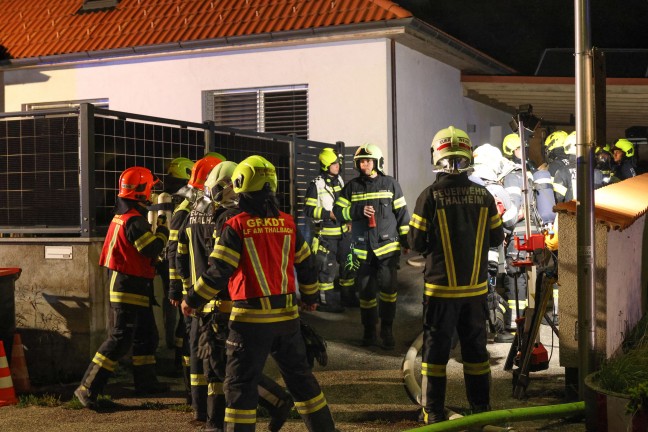 Ausgedehnter Vollbrand im Dachgescho eines Wohnhauses in Thalheim bei Wels