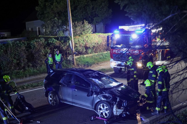 Tdlicher Verkehrsunfall: Autolenker starb bei folgenschwerem Unfall auf Eferdinger Strae in Fraham