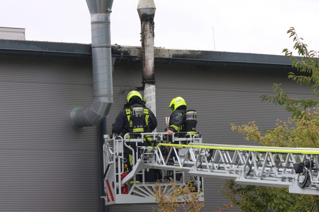 Fnf Feuerwehren bei Brand einer Absaugungsanlage bei einem Unternehmen in St. Marien im Einsatz