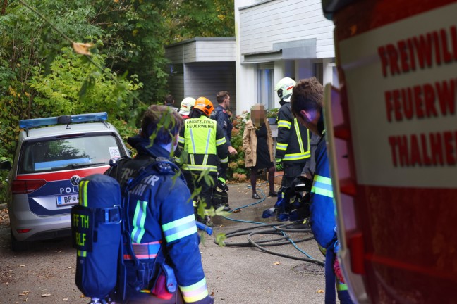Brand eines Entfeuchtungsgertes im Keller eines Reihenwohnhauses in Thalheim bei Wels