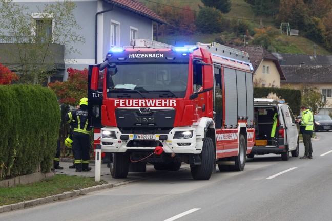 Einsatzkrfte zu Gasaustritt in einem Einfamilienhaus in Hinzenbach alarmiert