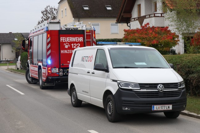 Einsatzkrfte zu Gasaustritt in einem Einfamilienhaus in Hinzenbach alarmiert