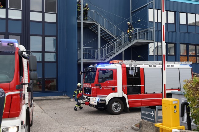 Sprinkleranlage lschte Brand in Kantinenkche bei Mbelhauszentrale in Wels-Neustadt
