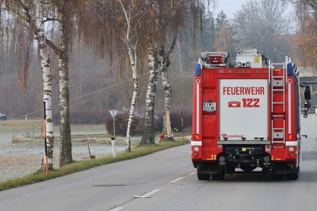 Autolenkerin in Wels-Puchberg mit PKW von Strae abgekommen und gegen Baum geprallt