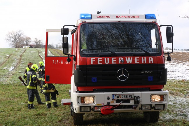 Personenrettung: Rettung einer verletzten Person aus unwegsamem Waldstck in Sipbachzell