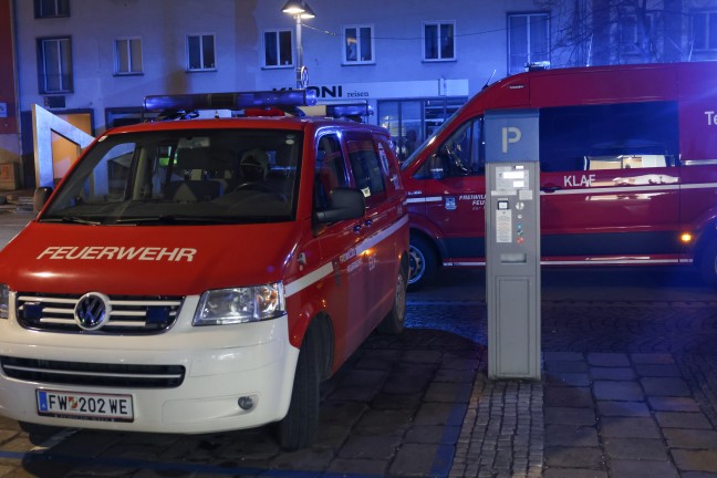 Kaputter Snackautomat in Automatenlokal in Wels-Innenstadt sorgte fr Einsatz der Feuerwehr