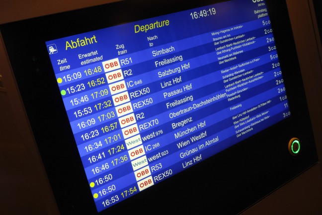 Technische Strung am Bahnnetz sorgte fr zahlreiche Versptungen in Obersterreich