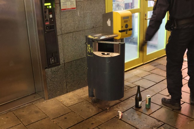 N�chtlicher Brand eines Mistk�bels in Wels-Innenstadt schnell gel�scht