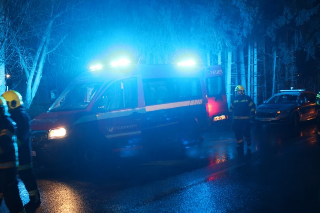 Gartenh�tte in Vollbrand: Zwei Feuerwehren bei Brand in Hofkirchen im Traunkreis im Einsatz