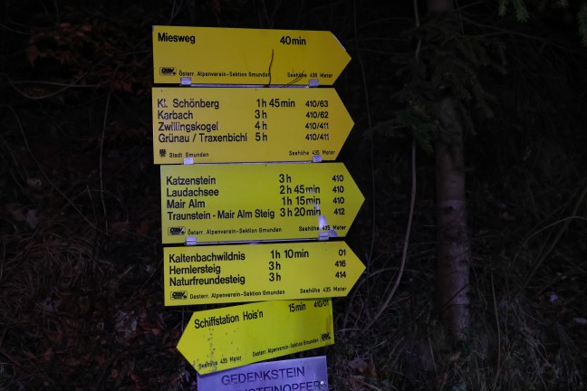 T�dlicher Alpinunfall: Wanderer (61) auf Kleinem Sch�nberg in Gmunden abgest�rzt