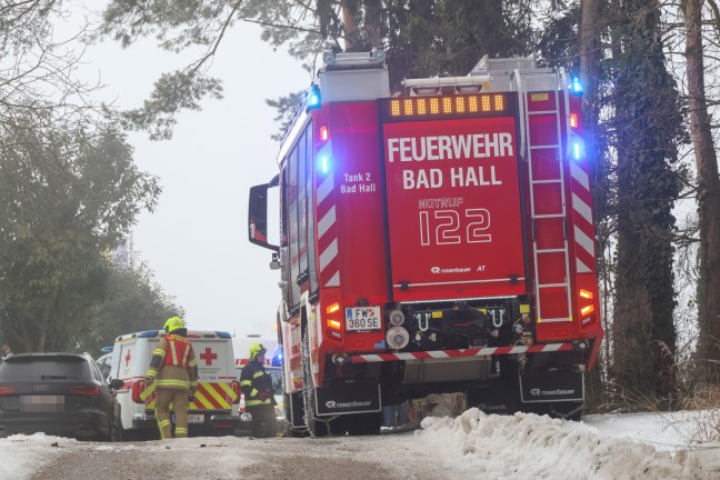 Reanimation: Personenrettung nach schwerem Unfall bei Forstarbeiten in Waldst�ck bei Bad Hall