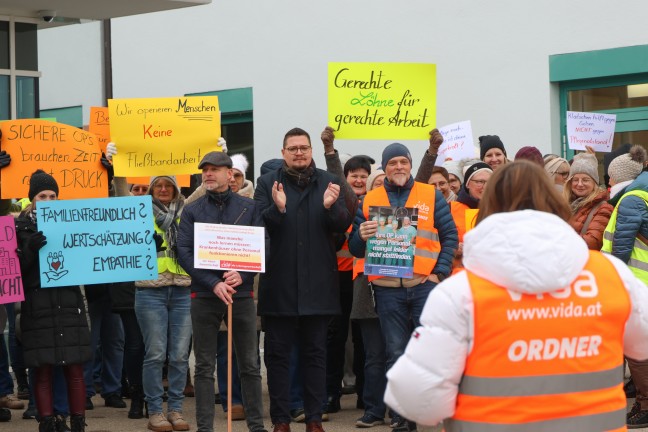 Streik der Besch�ftigten an acht Ordensspit�ler-Standorten in Ober�sterreich