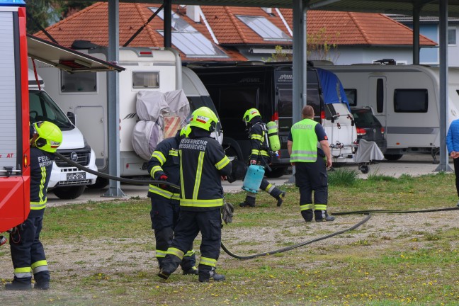 Gasaustritt: Feuerwehr zu ausstr�mender Propangasflasche in Wei�kirchen an der Traun gerufen