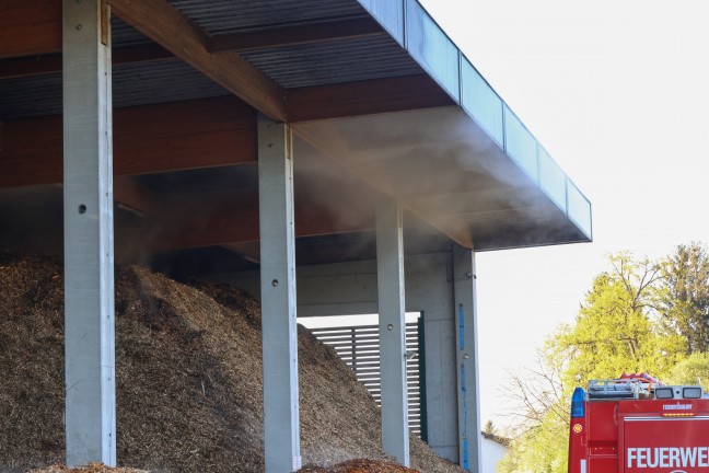 Brandverdacht: Vermeintlicher Rauch bei Heizwerk in Thalheim bei Wels l�ste neuerlich Einsatz aus