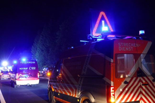Schwerer Verkehrsunfall im dichten Pfingstreiseverkehr auf der Pyhrnautobahn bei Spital am Pyhrn