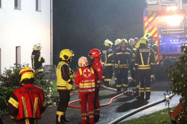 Vier Feuerwehren bei Brand einer Selche auf einem Bauernhof in Haibach ob der Donau im Einsatz