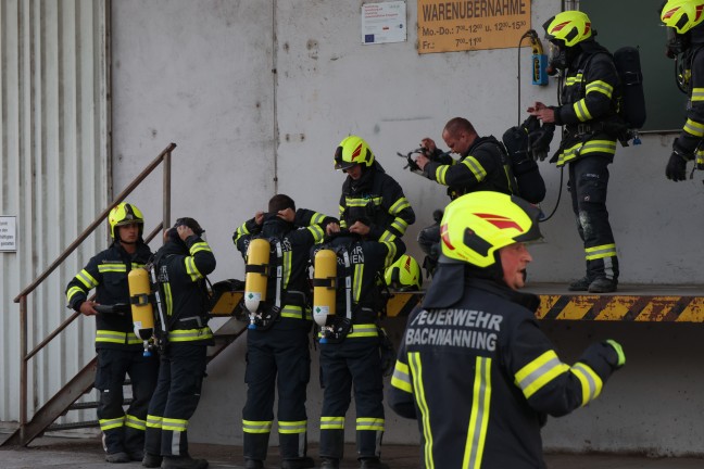 Brand in einem Futterwerk in Bachmanning sorgte f�r  Einsatz von drei Feuerwehren