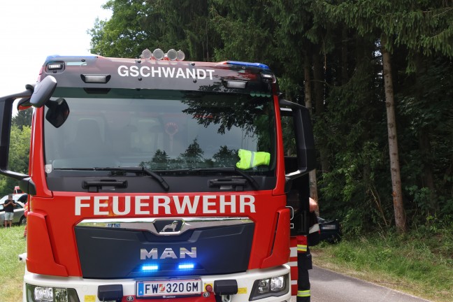 Schwer verletzt: Auto bei schwerem Verkehrsunfall in Gschwandt frontal gegen Baum gekracht