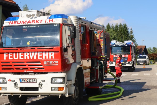 Siedlung evakuiert: Einsatz nach gr��erem Gasaustritt in Neumarkt im Hausruckkreis