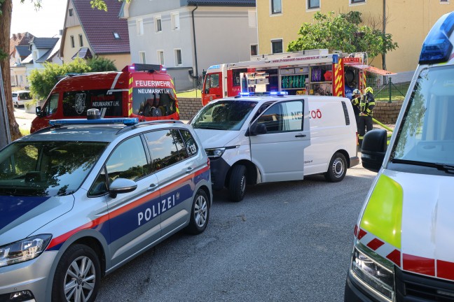 Siedlung evakuiert: Einsatz nach gr��erem Gasaustritt in Neumarkt im Hausruckkreis