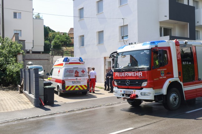 Brandeinsatz in Stadl-Paura: Motorrad stand m�glicherweise nach Unfall in Vollbrand
