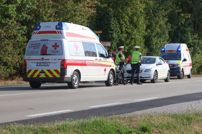 Drei Verletzte bei Verkehrsunfall im Kreuzungsbereich der Wiener Stra�e bei Gunskirchen