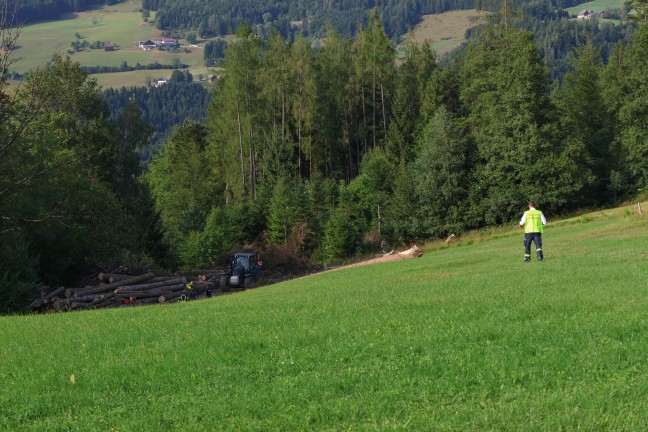 T�dlicher Forstunfall in einem h�hergelegenen Waldst�ck in Vorderstoder