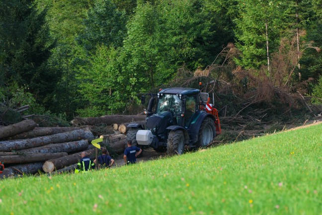 T�dlicher Forstunfall in einem h�hergelegenen Waldst�ck in Vorderstoder
