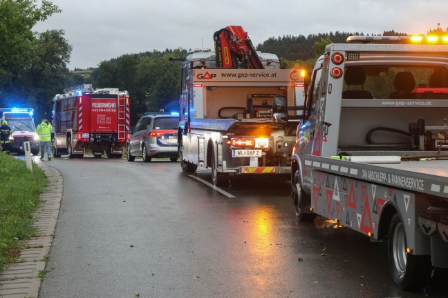 Schwerer Frontalcrash: Menschenrettung nach Kollision zweier Fahrzeuge bei Bachmanning