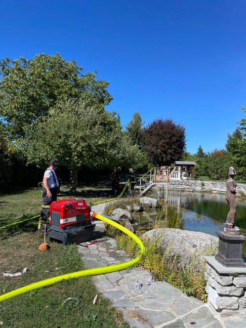 Drei Feuerwehren bei gr��erem Feldbrand in Steinerkirchen an der Traun im Einsatz