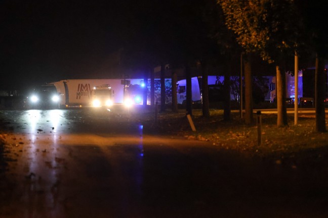 Brand eines Staplers im Zentrallager einer Lebensmittelkette in Sattledt sorgte f�r Einsatz