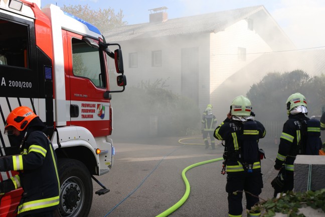 Ausgedehnter Saunabrand im Keller eines Einfamilienhauses in Thalheim bei Wels