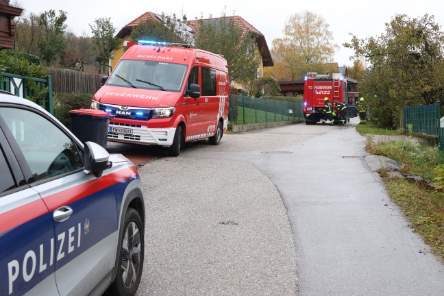 Zwei Feuerwehren bei Brand in einem Wohngeb�ude in Micheldorf in Ober�sterreich im Einsatz
