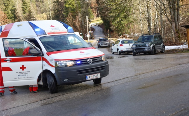 Auto in Brückengeländer über den Dambach zwischen Edlbach und Rosenau am Hengstpaß gekracht