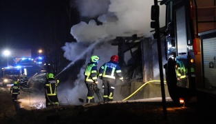 Sechs Feuerwehren bei Brand eines Stadels in Dietach im Einsatz