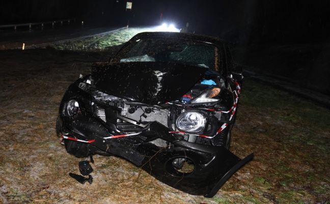 Autolenkerin bei Verkehrsunfall auf Nibelungenstraße bei Waldkirchen am Wesen gegen Baum gekracht