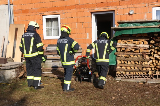 Vier Feuerwehren bei Brand in einem Heizraum in Stroheim im Einsatz