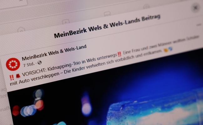 Social-Media: Groe Aufregung um Bericht und Warnung vor "Kidnapping-Trio" in Wels
