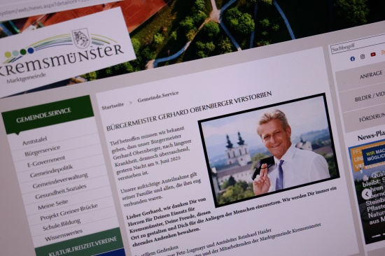 Kremsmnster: Trauer nach berraschendem Tod von Brgermeister Gerhard Obernberger (VP)